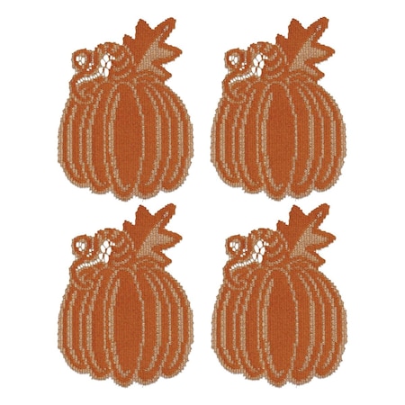 Heritage Lace 6 x 7 in. Pumpkin Vine Doilies - Orange, 4PK PV-0607O-S